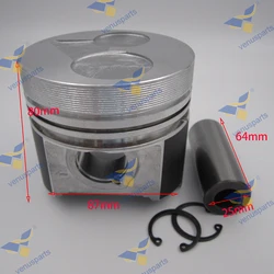 V2203 Piston STD 16423-21112 For Kubota D1703 V2203T V2203E D1703 BOBCAT 7753 87MM 87*2.5H+2+5mm