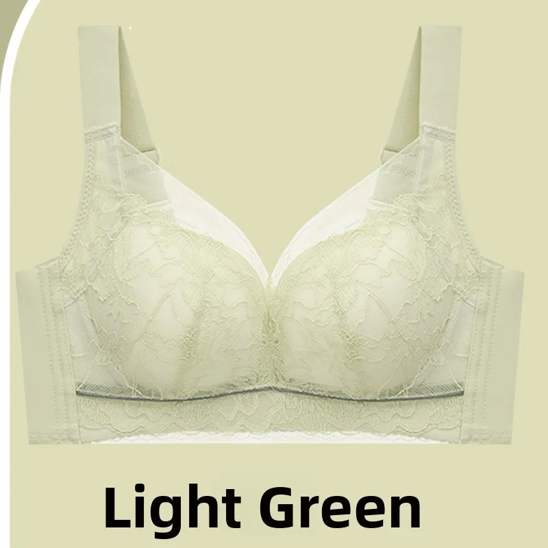 

Adjustable Steel Ring Bra Breathable Moisture Wicking Large Size Underwear Stitching through Design Gathered Chest Strap