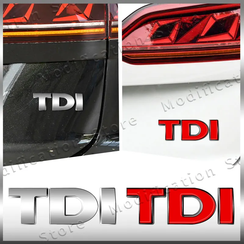 Creative 3D ABS TDI Letter Logo Emblem Car Fender Side Rear Tail Trunk Badge Sticker For Golf 4 5 6 MK4 MK5 Passat Jetta Polo