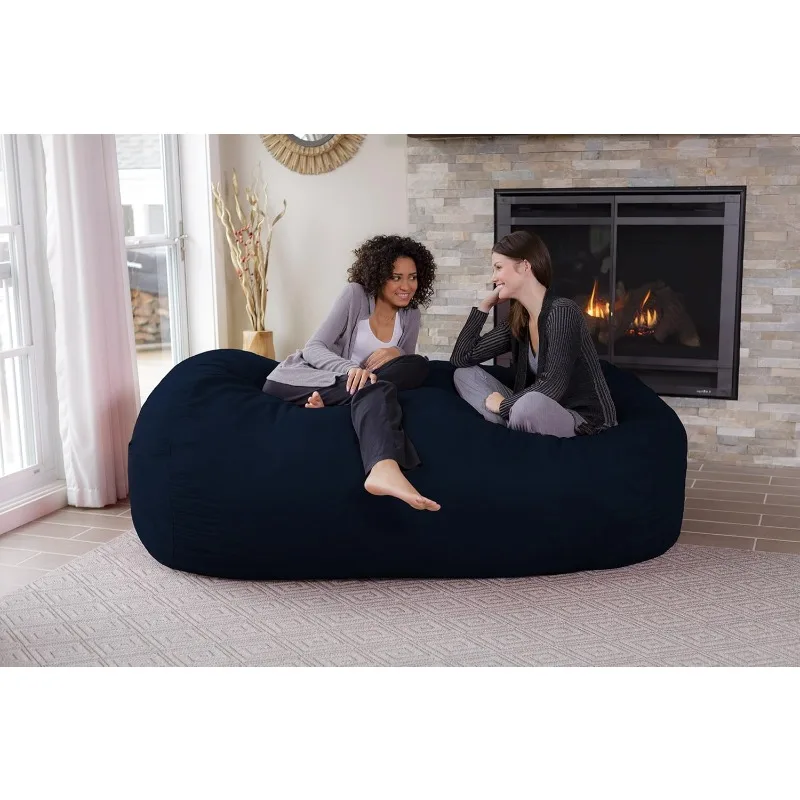 Chill Sack Memory Foam Bean Bag Lounger, 7.5-Feet, Navy