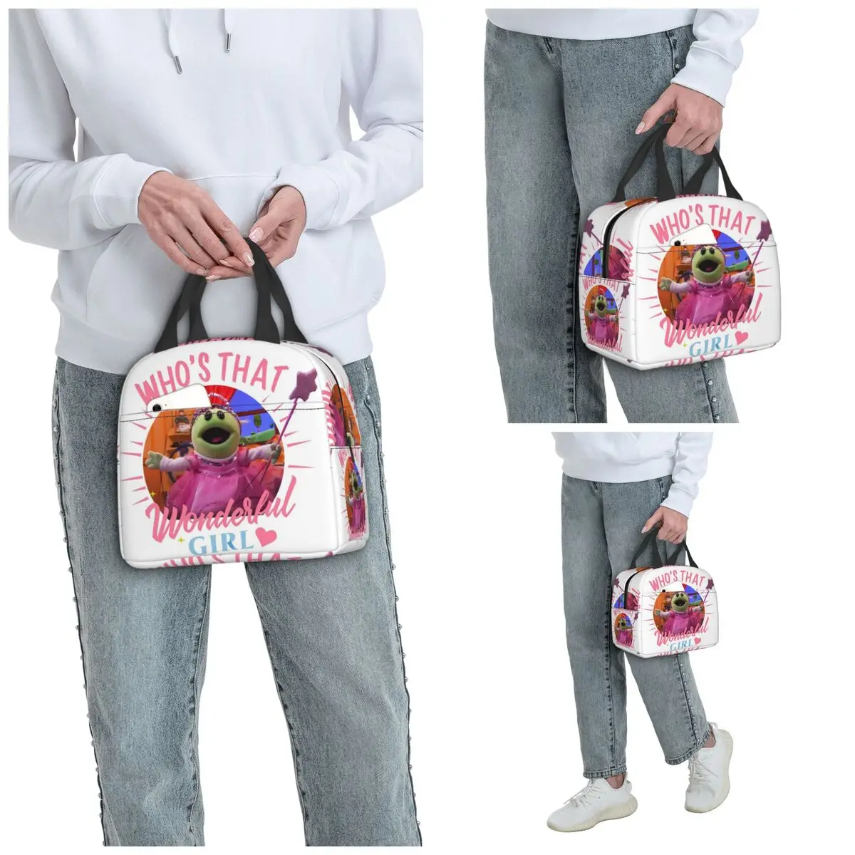 Nanalan Who's That Wonderful Girl Insulated Lunch Bag for Kids School Cooler Thermal Food Box Tote Lunch Boxes Container