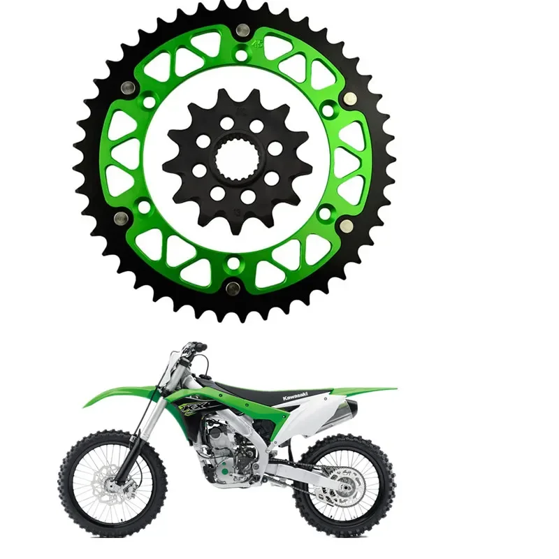 For KAWASAKI KX250F KXF250 2006-2014 2007 2008 2009 KX250 F 250F KX KXF 250 Motorcycle Parts 45T~52T 13T Front & Rear Sprocket