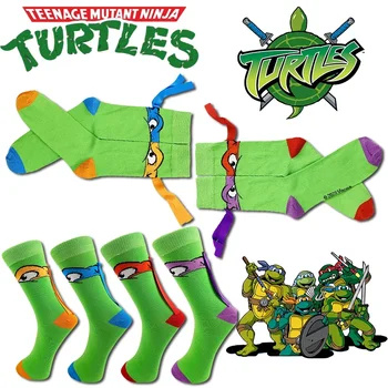 십대 돌연변이 닌자 거북이 맞춤형 양말 TMNT 크리 에이 티브 패션 트렌드 남성 양말 커플 만화 주변면 양말