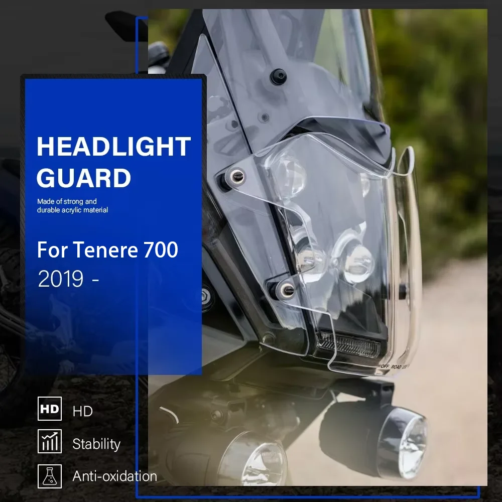 Motorcycle Acrylic Headlight Protector Guard For Yamaha Tenere 700 TENERE700 T700 T7 XT700 Z XT700Z 2019 Light Protection Cover