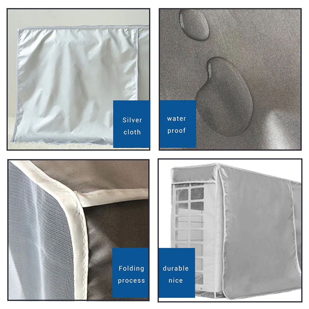 4 Size Air Conditioner Cover Outdoor Device Cover Main Machine Cover Waterproof Anti-Dust Anti-Snow Cleaning Bag Protector