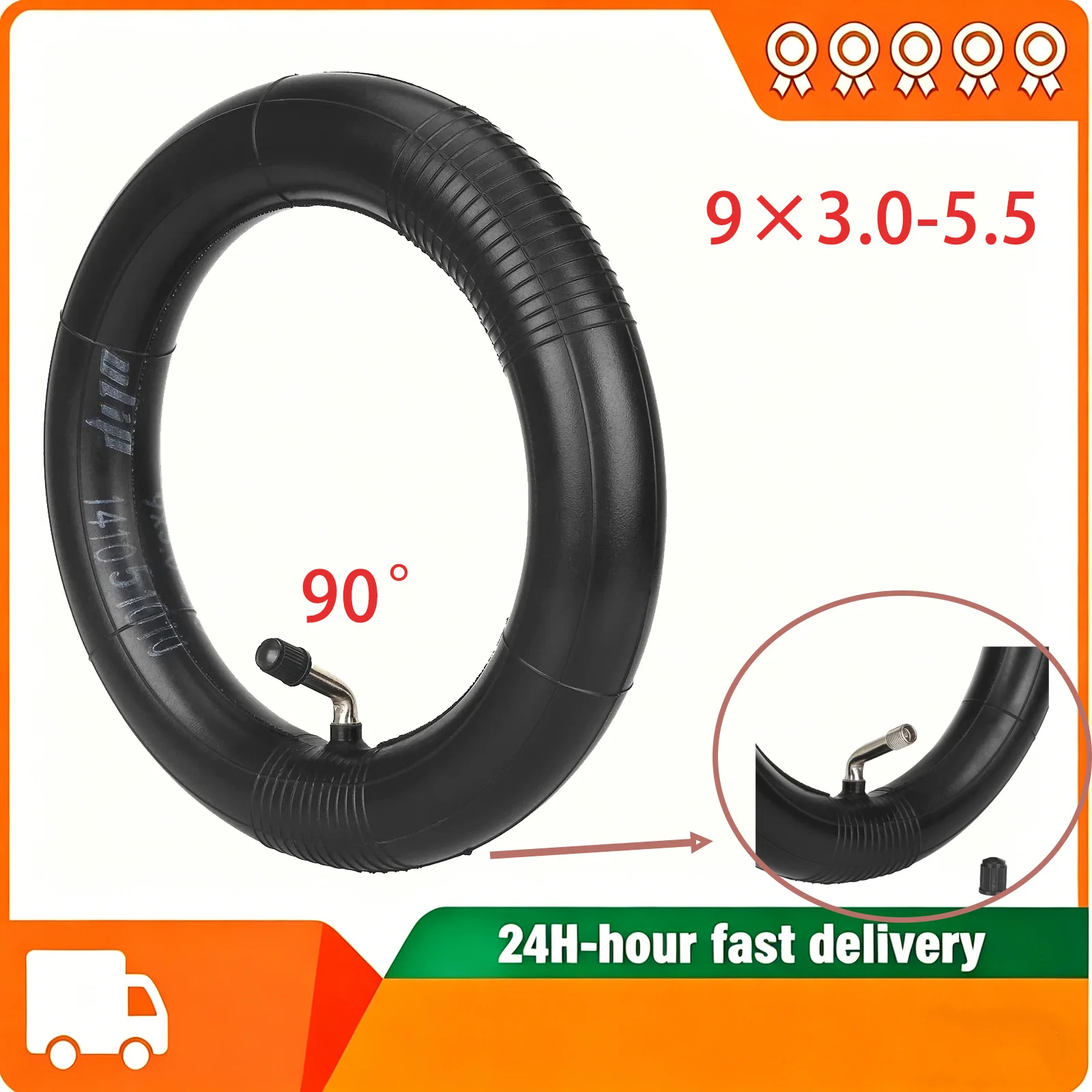 

Ulip Reinforced 9*3.0-5.5 Inner Tube with 90 Degree Outward for Kukirin G2 Pro Electric Scooter Repair Replacement