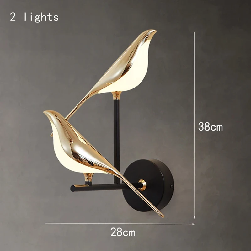 Gouden vogel LED-wandlampen Parlor Bar Creatieve wandlampen Nieuwigheid Schansen Slaapkamer Nachtlampje Woonkamerdecoratie muur decoratie wandlamp binnen verlichting nachtlampje huis decoratie