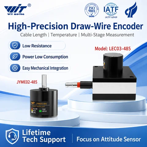WitMotion WT-LEC03 /JYME02-485 Draw Wire Encoder High-Precision Displacement Sensor 485 CAN Interface IP54 for Robot Measurement