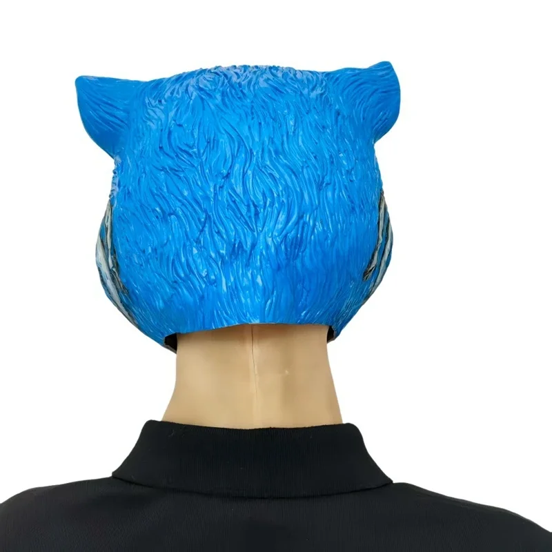 Máscara de látex de tigre azul de Anime, tocado de terror para Halloween, accesorios de disfraz, accesorios, máscaras divertidas, regalos para adultos