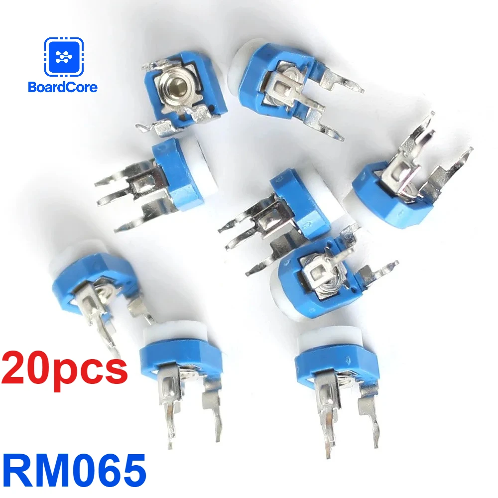 20PCS RM065 Potentiometers 2.2K  Blue and White  RM-065 Horizontal Trimpot Trimmer Adjustable Resistor
