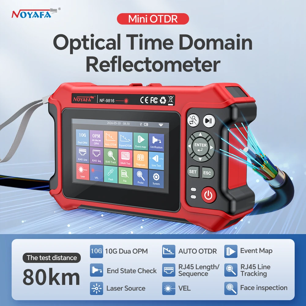 NOYAFA Mini OTDR 1310/1550nm Optische OTDR Optische Reflector 28/26dB Fiber Live Tester Optische Reflectometer OPM VFL OLS iOLA - afbeelding 2