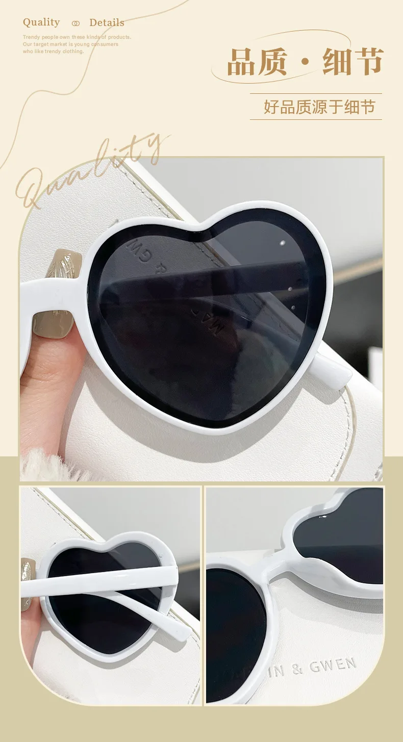 Neu eingetroffen: Vintage Herz-Sonnenbrille für Damen und Herren – Runde Sonnenbrille für Sie und Ihn – Detail 4