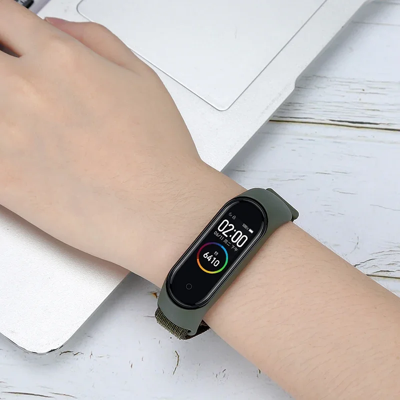 حزام نايلون حلقي لسوار Mi ، حزام ساعة ، سوار رياضي ، Correa Miband ، سوار معصم ، 7 6 5 4 3