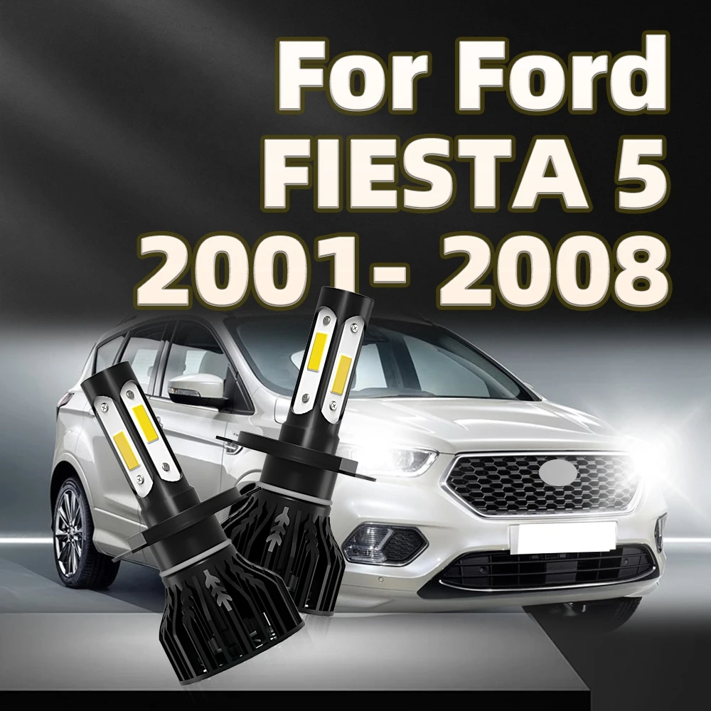 

2Pcs Led Car Headlight 30000LM Auto 6000K White Lamps For Ford FIESTA 5 2001 2002 2003 2004 2005 2006 2007 2008