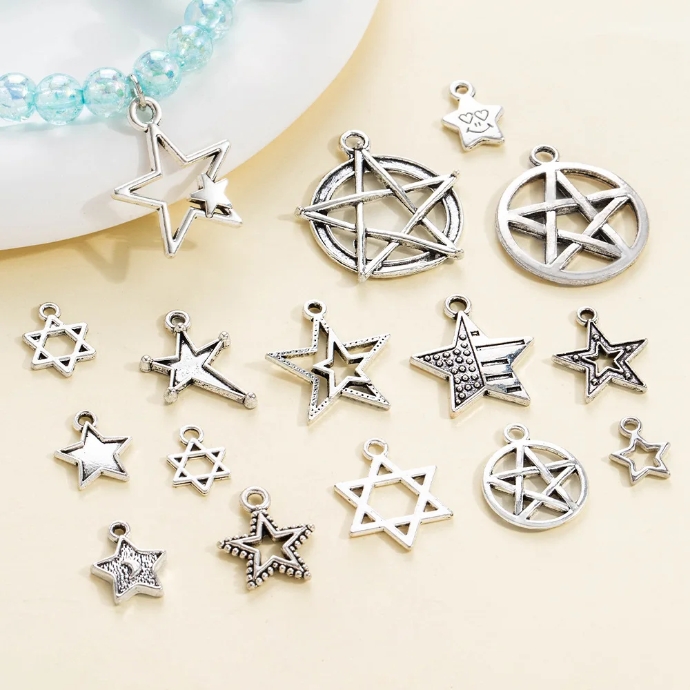 

Five-pointed star alloy hollowed-out DIY handmade jewelry accessories, five-pointed star fashionable clothing accessories
