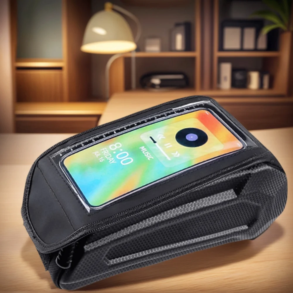 

Сумка на переднюю раму велосипеда Сумка-держатель для телефона на велосипеде Водонепроницаемая сумка на верхнюю трубку велосипеда Велосипедная сумка с двойной молнией для телефонов до 6,5 дюймов