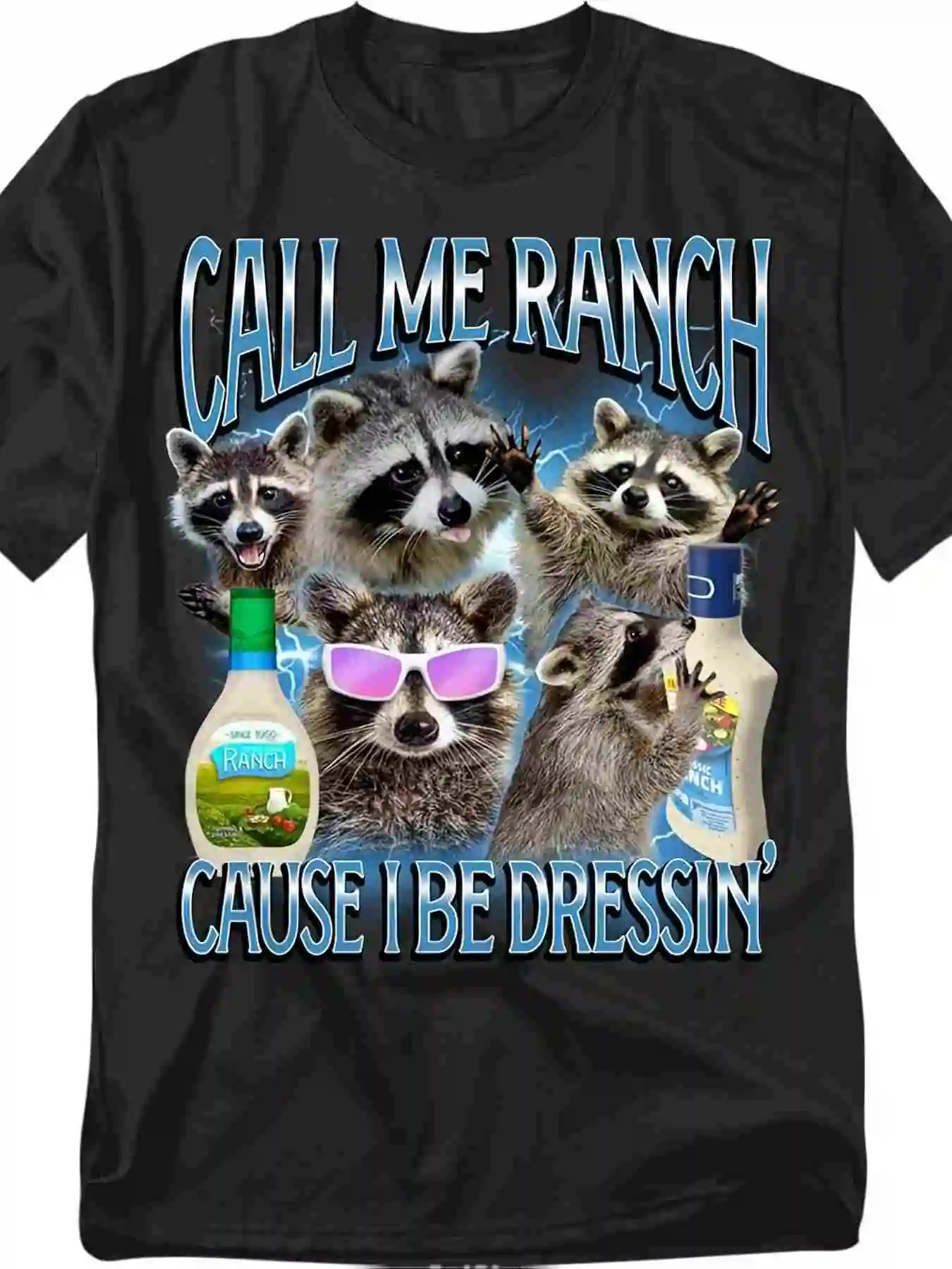 

T-Shirt, Featuring a Humorous Raccoon Design, Perfect for Casual Wear and Everyday Physical Activities. This Comfortable Short-Sleeve T-Shirt Offers Fun Prints and a Loose Fit.