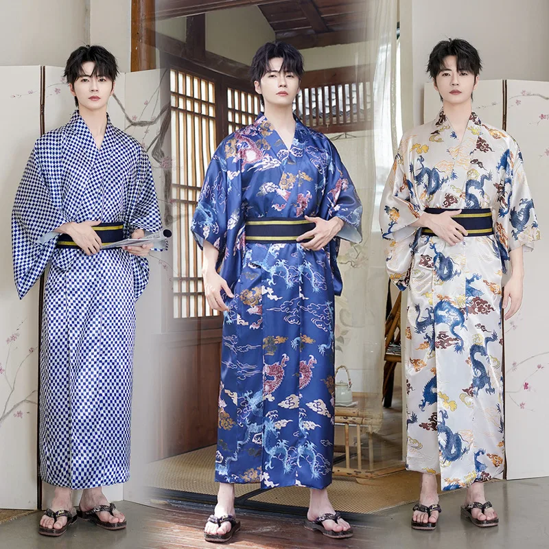 

Yourqipao 2025 Autumn Japanese Traditional Kimono Formal Samurai Suit Robe Robe Home Clothes One Size Asian Kimono for Men