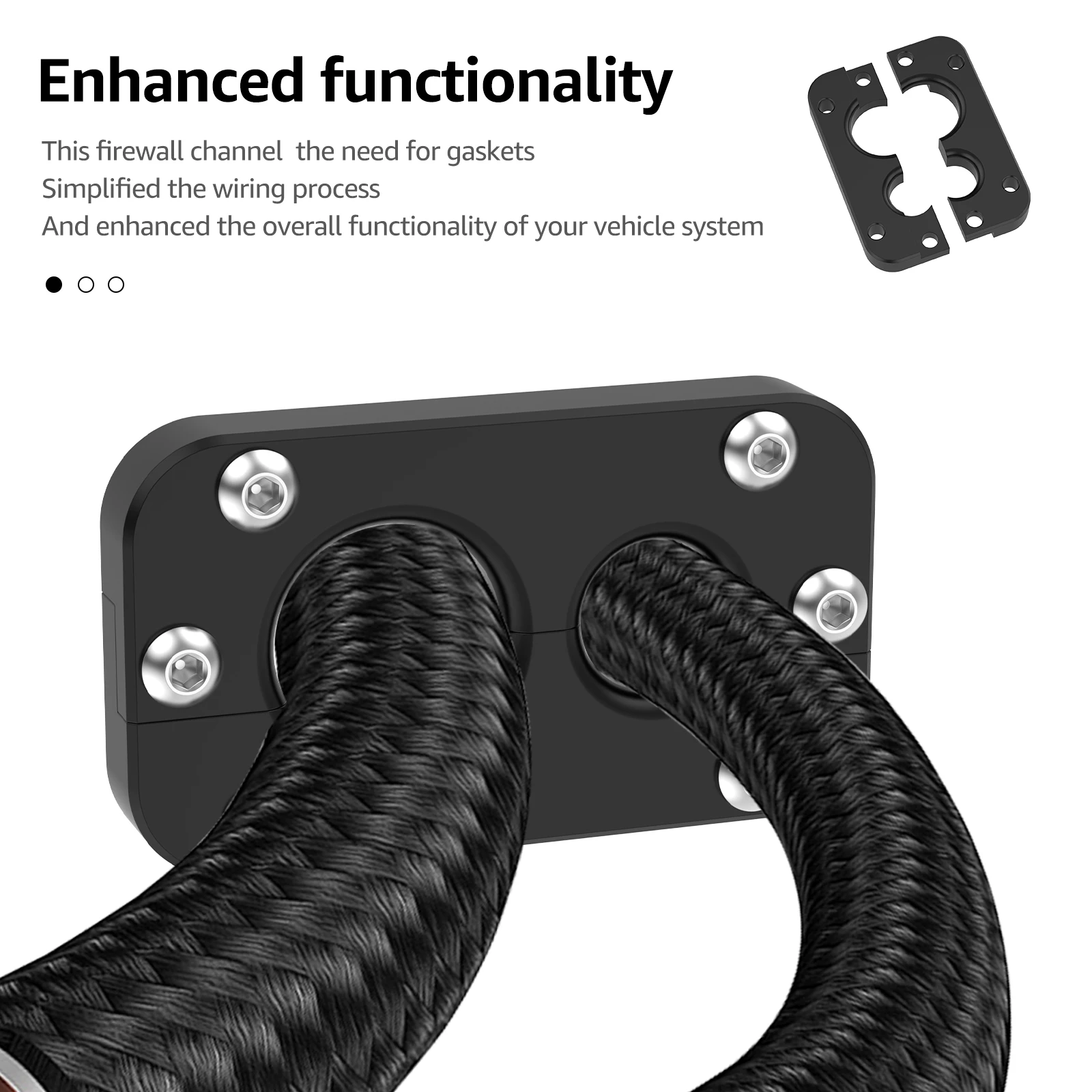 Holley Terminator X Max Firewall passa através do furo de 0,75 polegadas e 1,1 polegadas, liga de alumínio, chicote de fiação de anteparo de parede de fogo