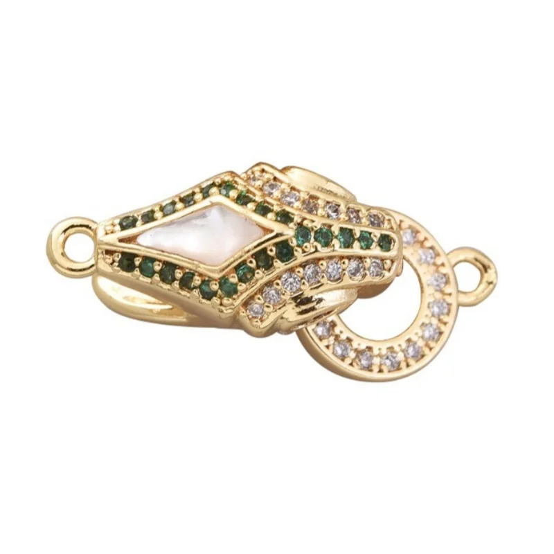 1piece Wholesale Snake Head Spring Press Necklace Bracelet Clasp Jewelry Accessories Snake Pearl Connector Clasp DlY Accessories