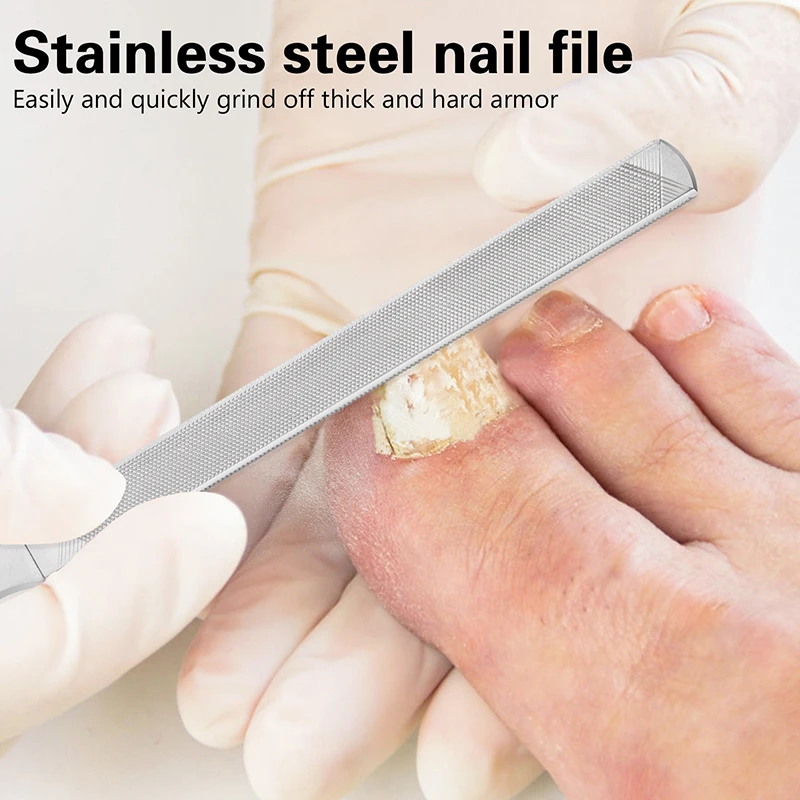 1Pc Nail File Stainless Steel Professional Exfoliating Double Sides Sandpaper For Professional Finger Toe Nail Care Tools