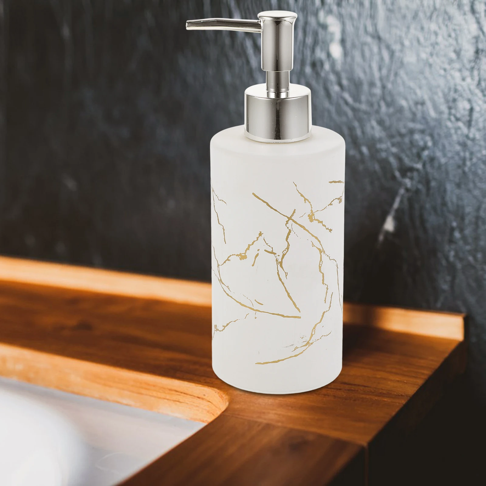

350ML Marble Pattern Press-Type Bottle Soap Dispenser Storage Container Hand Shampoo Replacement