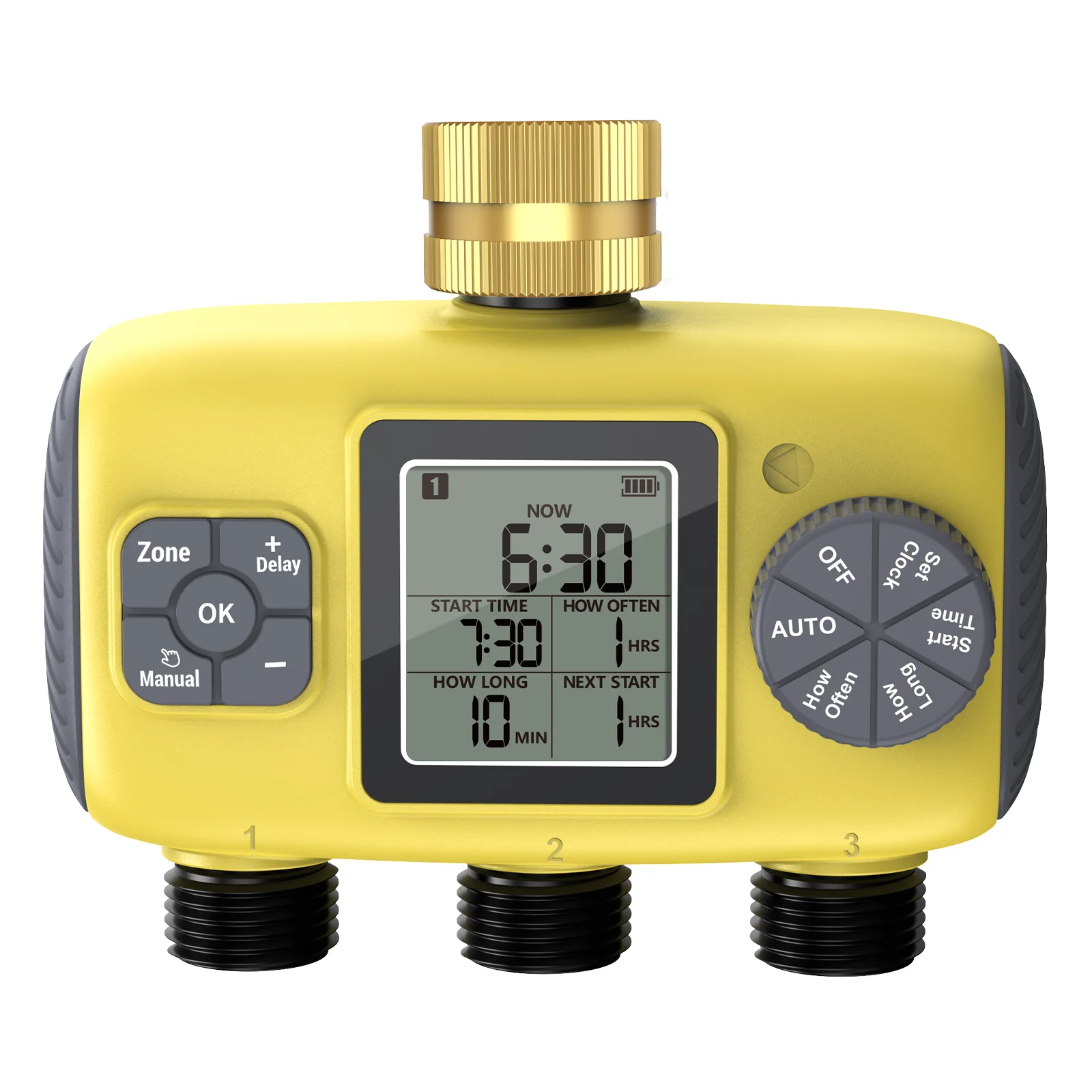3-Outlet Automatic Water Timer Garden Irrigation Watering System Independent Control Sprinkler Programmer Tools