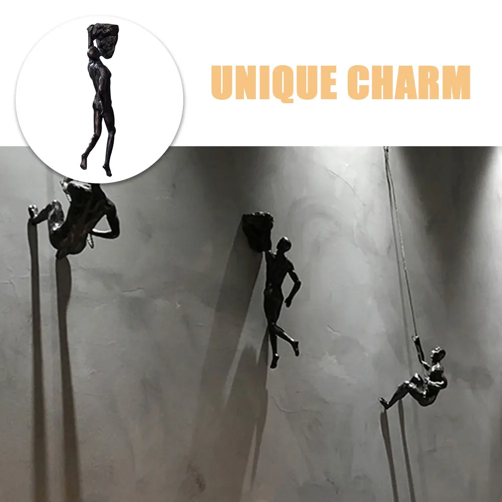 

Retro Industrial Climbing Man Resin Sculpture Wall Decor Home Bar Living Room Background Art Hanging Figurine