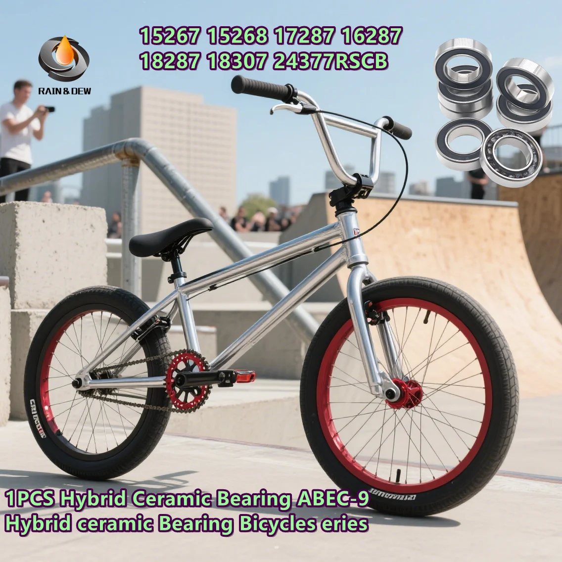 

1 шт. гибридный керамический подшипник ABEC-9 15267 15268 17287 16287 18287 18307 24377RSCB гибридный керамический подшипник для велосипедов Eries