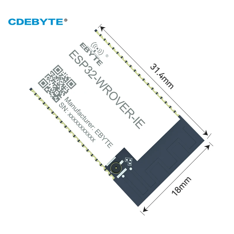 ESP32 2.4G Wifi Wireless Module CDEBYTE ESP32-WROVER-IE FLASH 4MB UART I/O 20dBm IEEE802.11b/g/n IPEX1 Antenna Small Size Module