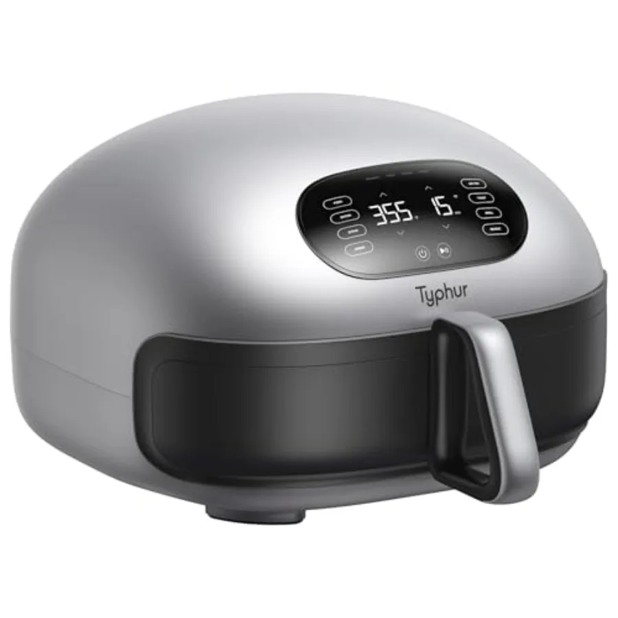 

Smart air fryer for home cooking, PFAS-free ceramic basket, black, 15-in-1 versatility with top bottom heating and self-cleanin