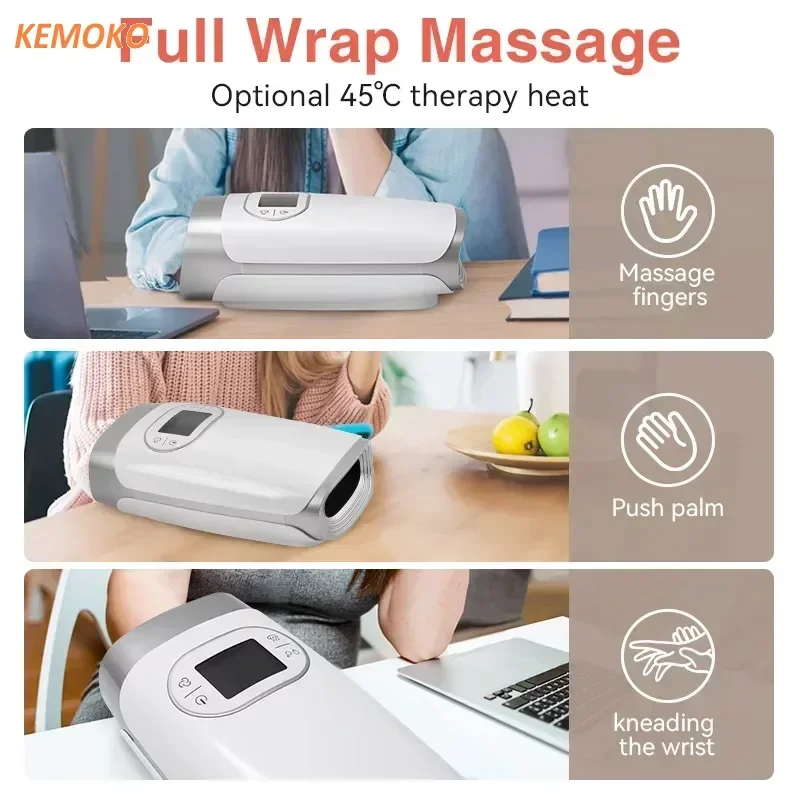 Wireless Electric Hand Massage Acupoint Heating Heated Physiotherapy Air Compression Massager Arthritis Numbness Pain Relief