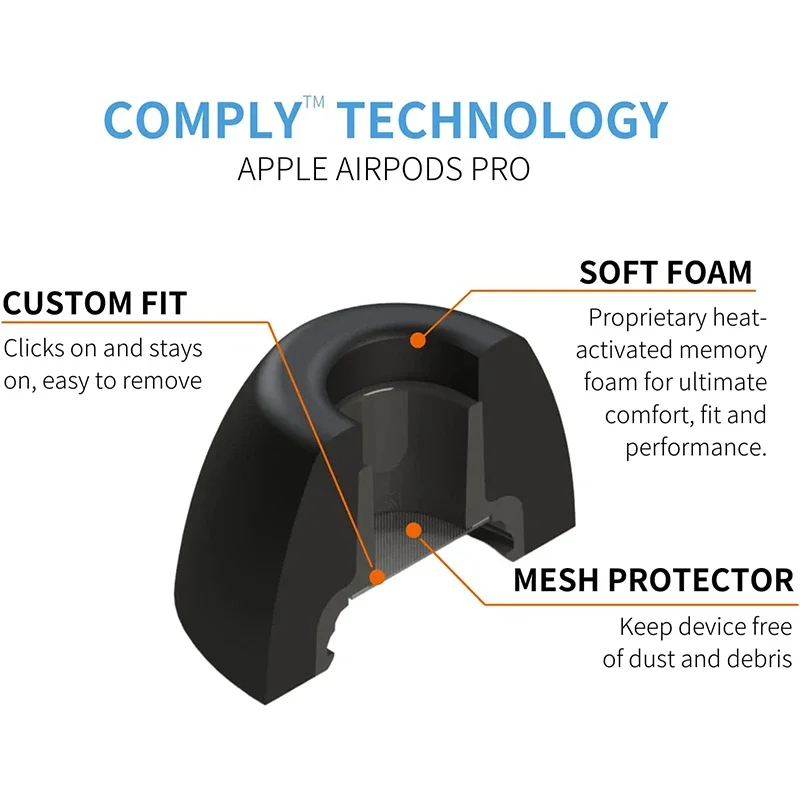 COMPLY Premium Earphone Foam TIPS Compatible for Airpods PRO GEN1&2