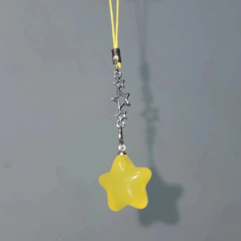 Bunter fünfzackiger Stern-Kristallperlen-Schlüsselanhänger-Anhänger, Hängeetiketten, Legierung, Schmuck, Halskette, DIY-Zubehör – Detail 4