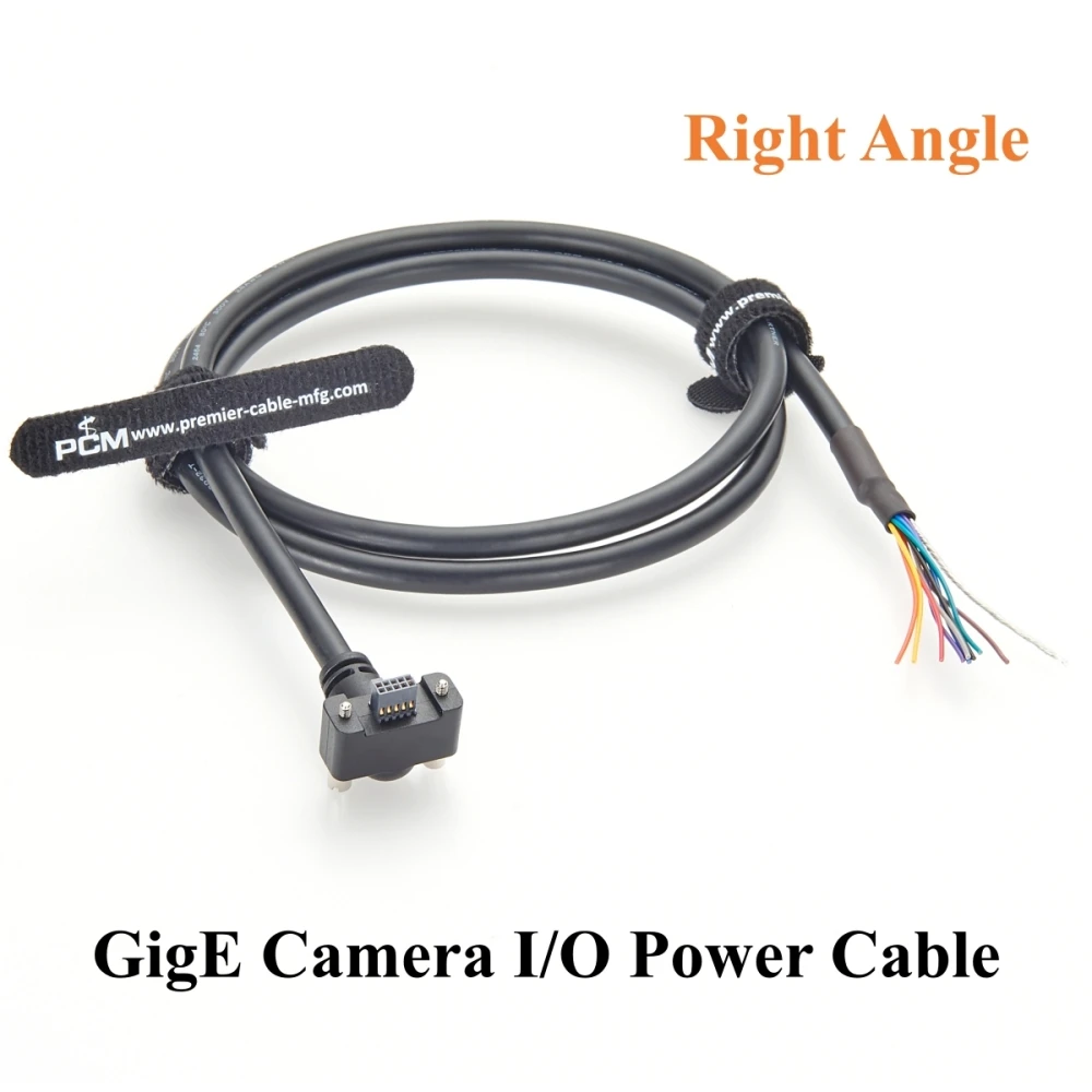 Right Angle ISDF-05-D 10Pin Socket to Flying Leads GigE Camera I/O Power Cable Compatible with Teledyne DALSA Genie Nano