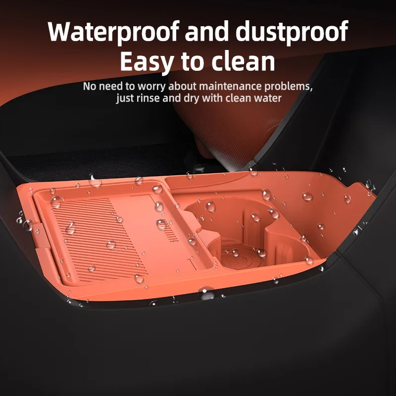 2026 For Zeekr 7X Center Console Below Storage Box Central Control Organizer Mat Car Interior Silicone