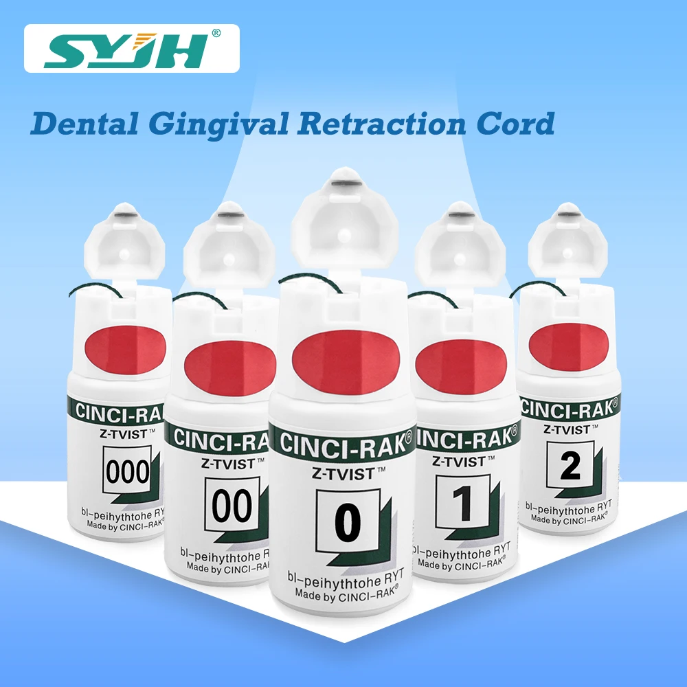 

SYJH 1 бутылка, одноразовый шнур для зубной нити, вязаный хлопковый шнур для десен, втягивающий шнур для десен, материал для стоматолога, размер 0 00 000 1 2