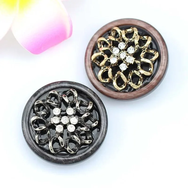 5 قطعة/الحقيبة جديد الراقية 38 مللي متر زهرة أزرار DIY بها بنفسك تنورة معطف فرو المنك الكشمير حجر الراين أزرار