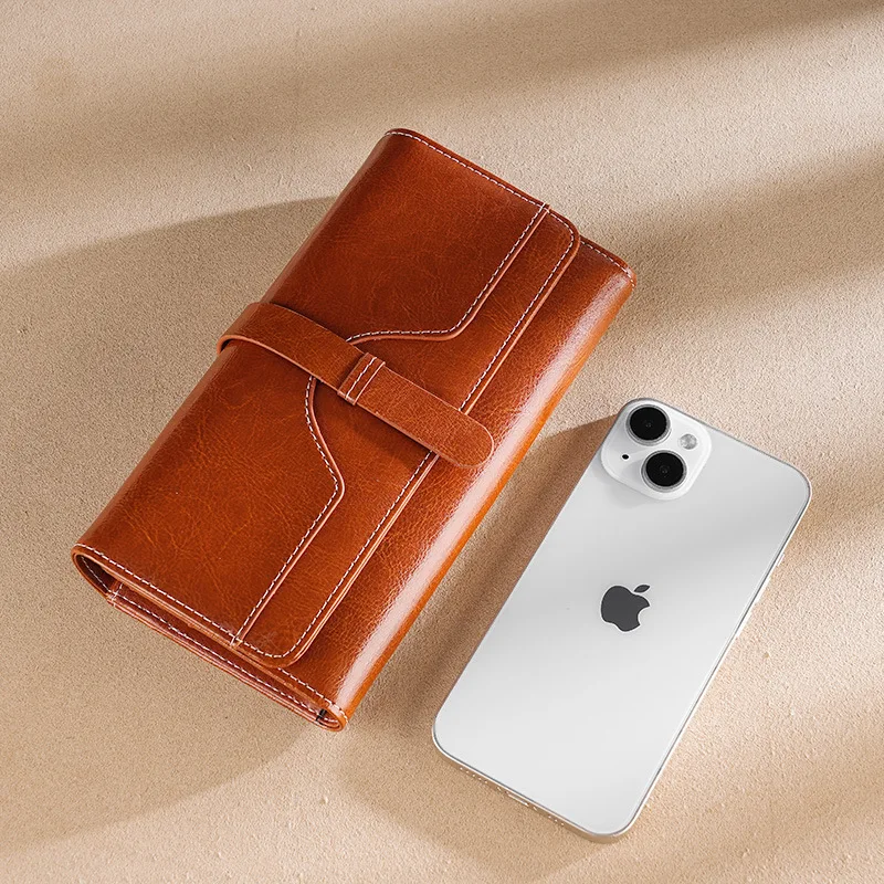 2PC New Genuine Leather Women RFID Wallets Handbags Name Engraving Card Holder Female Purse Big Capacity Phone Bag Women Wallet