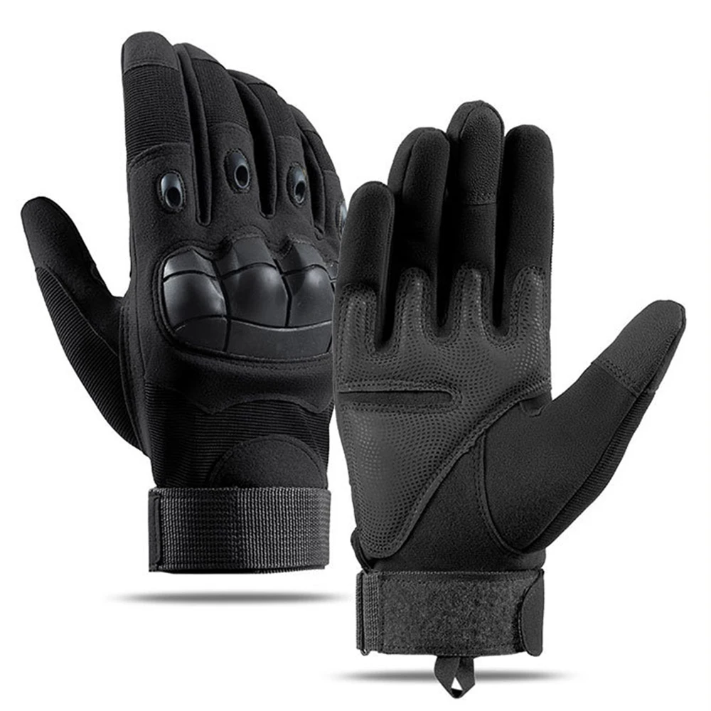 الرجال دراجة نارية قفازات كاملة الأصابع دراجة نارية موتوكروس قفازات ركوب الخيل في الهواء الطلق التخييم التنزه تسلق الصخور قفازات التكتيكية الأسود #1
