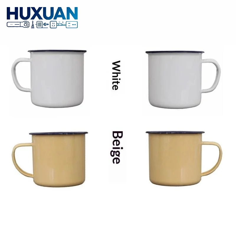 Portable Enamel Mugs BPA Free Custom Logo Multiple Sizes Colors for Camping Travel Picnic Home Office