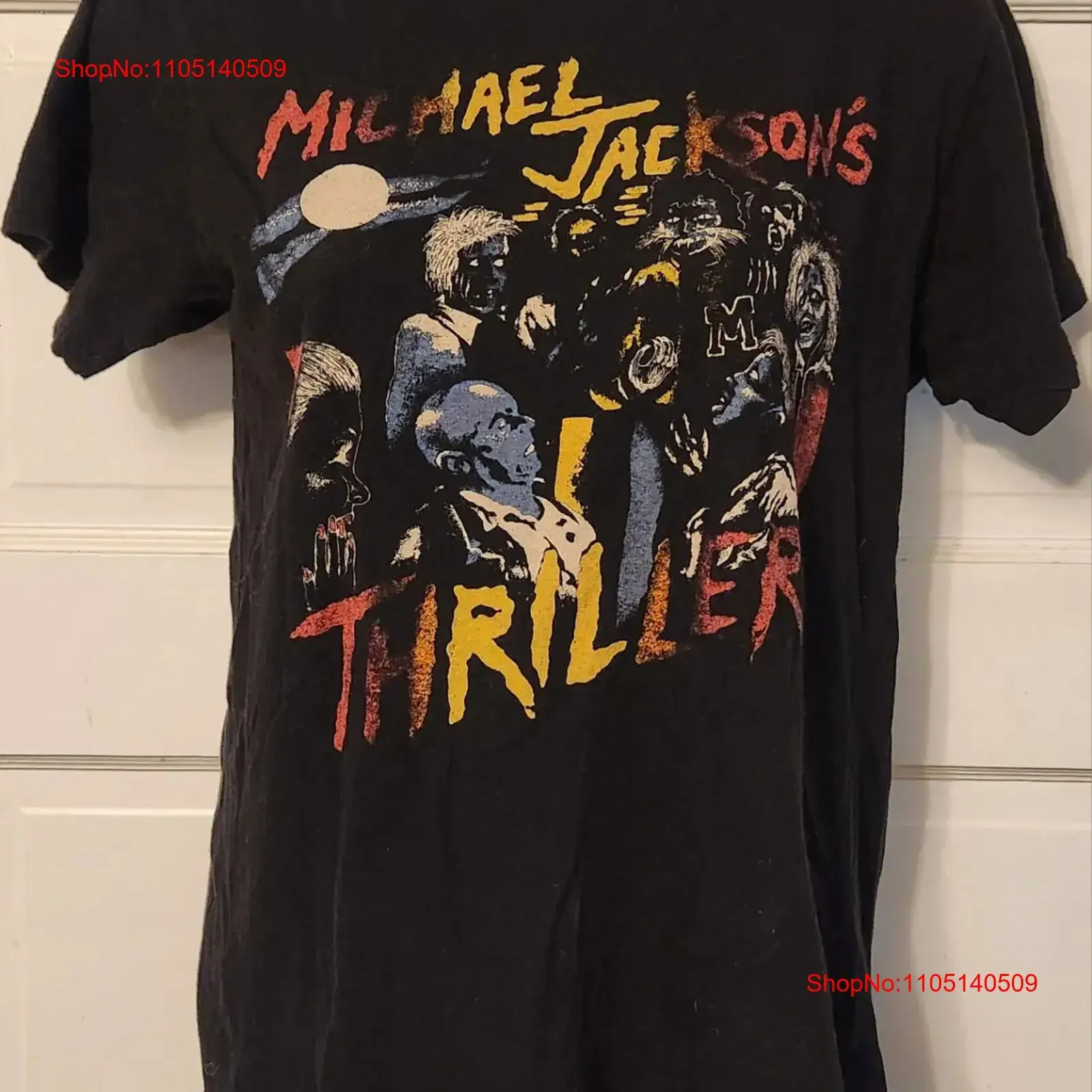 Michael Jackson THRILLER Zombie T SHIRT XS vintage Washed Slightly streetwear Stretched graphic homme Comfortable