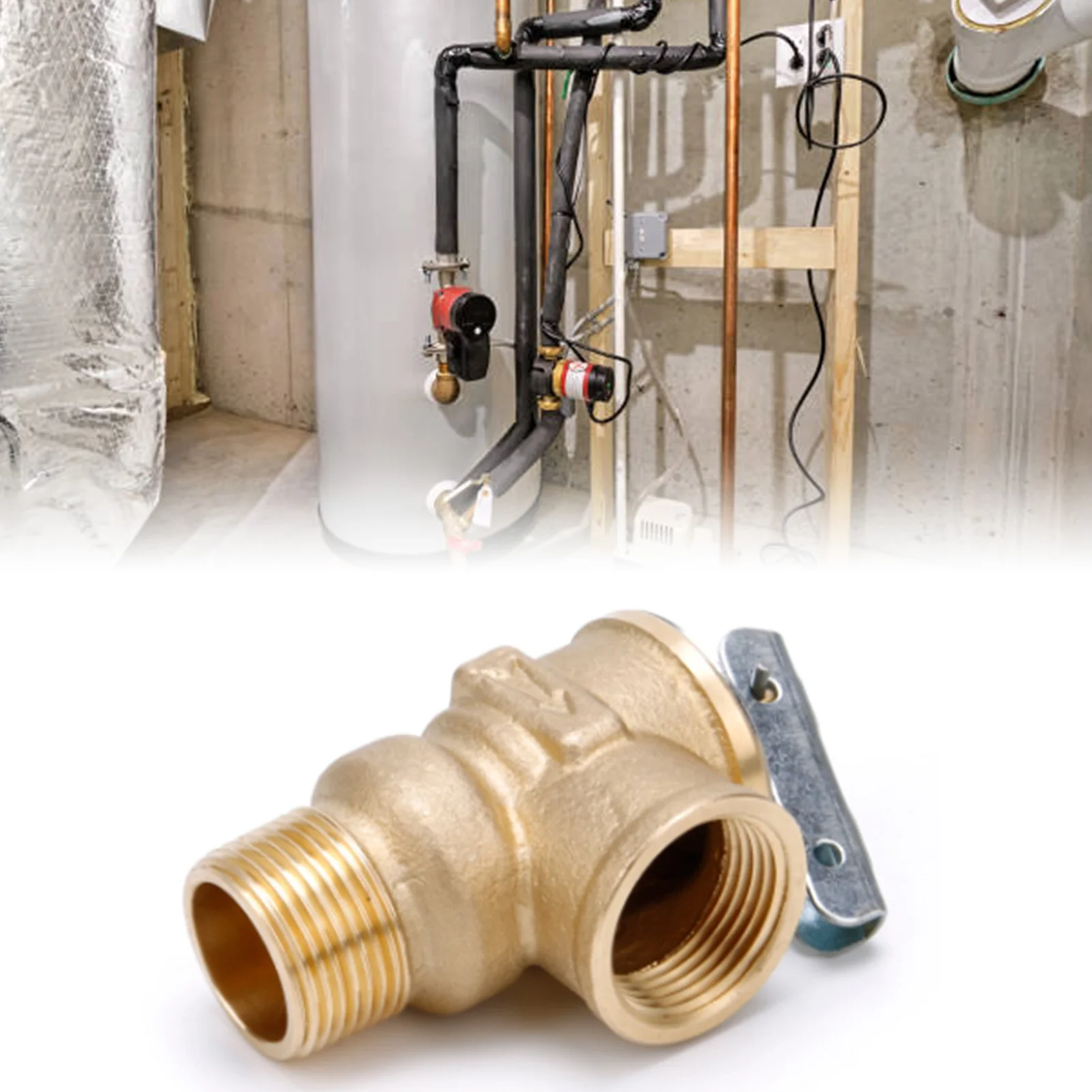 صمام تخفيف الضغط لدرجة الحرارة 3/4 NPT 150PSI سخان المياه تخزين المياه الساخنة صمام تخفيف الضغط درجة الحرارة 3/4 #4