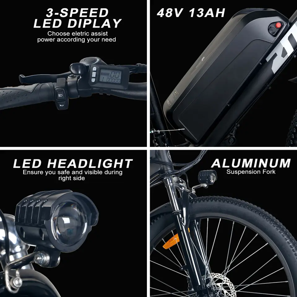 ZNH+AM-ZNH-02-26SR+ Electric Bike,26'x2.1 Tire Ebike for Adults,749W Peak,Electric City Bike,20mph,E Bike UL 2849,1 Year Warranty image 8