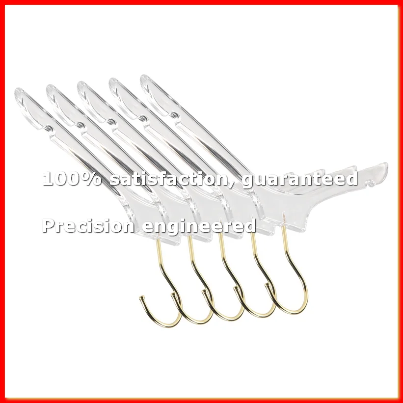 5 Pcs Clear Clothes Hangers with , Transparent Shirts Dress Coat Hanger with Notches for Lady Kids Small-A13G