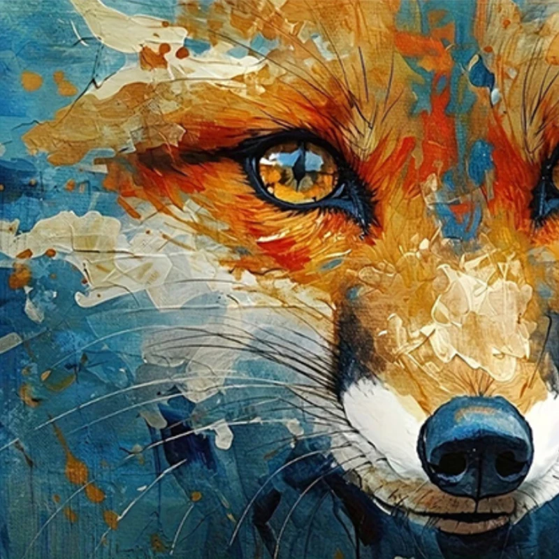 DIY Malen nach Zahlen Set Abstrakter Rotfuchs-Kopf Acrylfarbe nach Zahlen DIY Zahlenmalerei Kunst auf Leinwand nach Zahlen