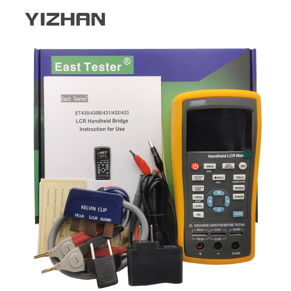 Imagem -02 - Capacitância Indutância Resistência Medidor Tester Continuamente Ajustável Handheld Lcr Digital Ponte Medidor Et430 Et431 Et432 Et433