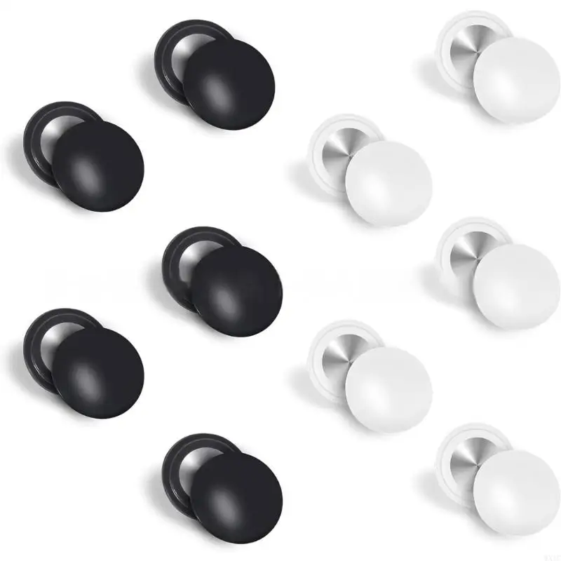 WXTC 8/10Pcs Bib Magnets for Runners Marathons Bib Clips Secure and Lightweight Race Number Fasteners in White and Black