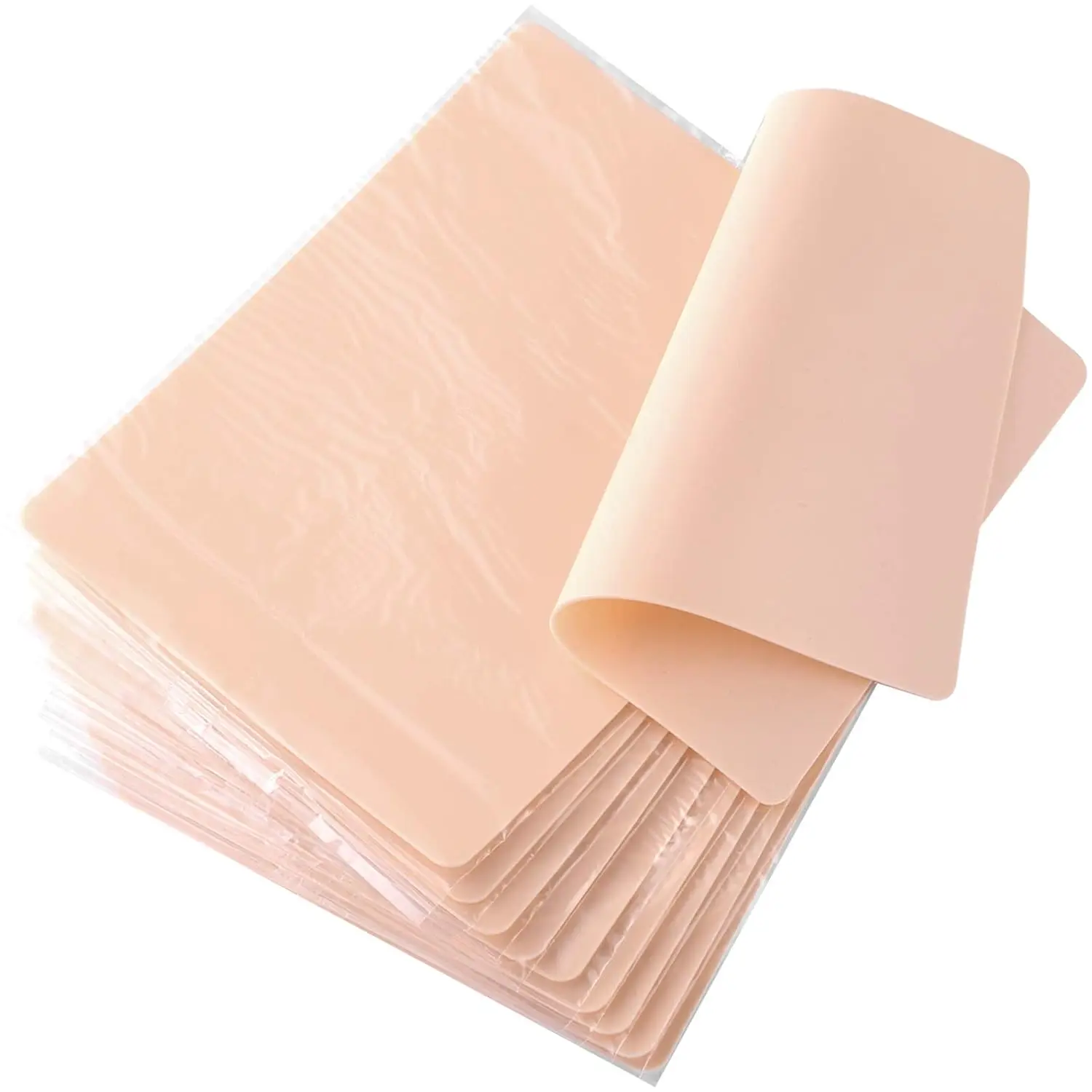 10/5/3/1PCS 3MM Thick Tattoo Practice Skin Blank Double Sides Silicone Fake Skin Beginner Training Practice Skin Accessories
