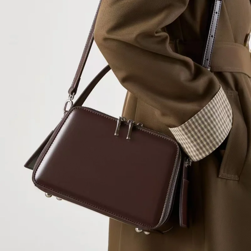 

Женская сумка через плечо из натуральной коровьей кожи, модная дизайнерская сумка класса люкс, женская сумка для поездок на работу, ретро-сумка из воловьей кожи